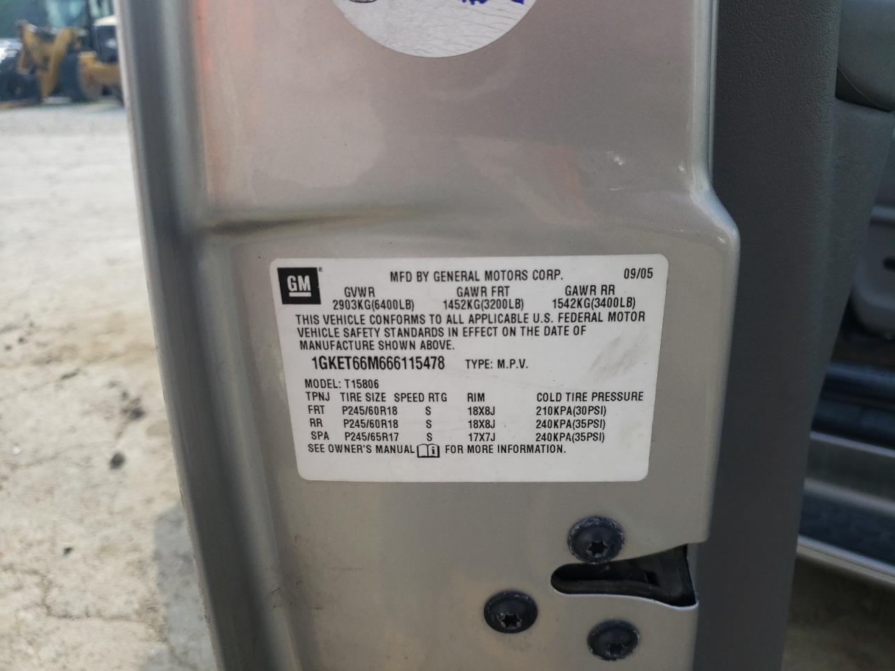 1GKET66M666115478 2006 GMC Envoy Denali Xl