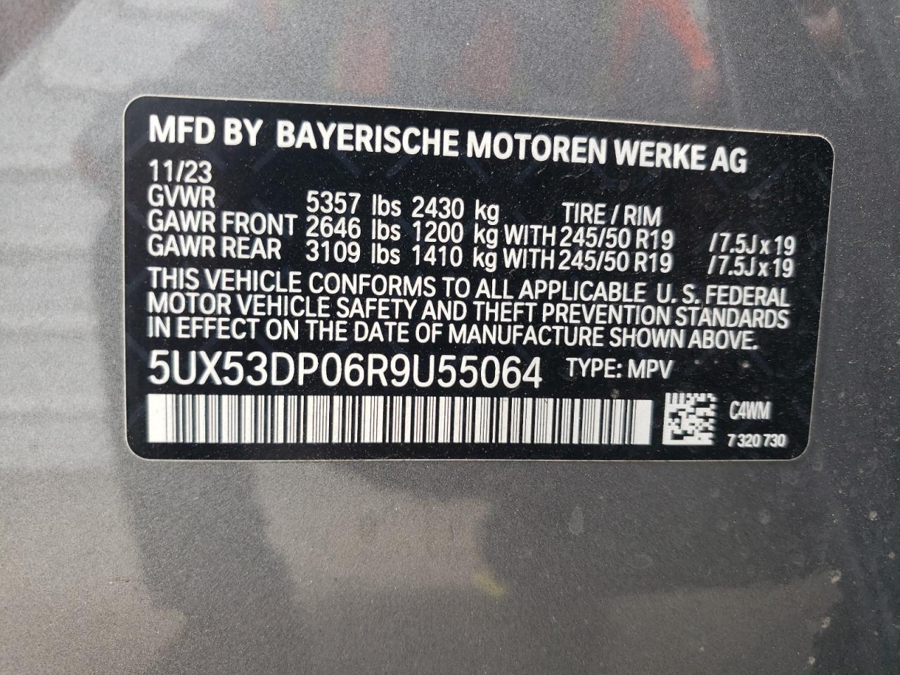 5UX53DP06R9U55064 2024 BMW X3 xDrive30I