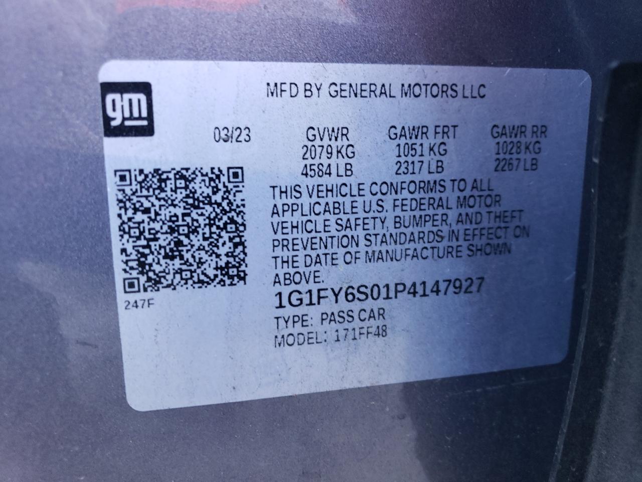 1G1FY6S01P4147927 2023 Chevrolet Bolt Euv Lt