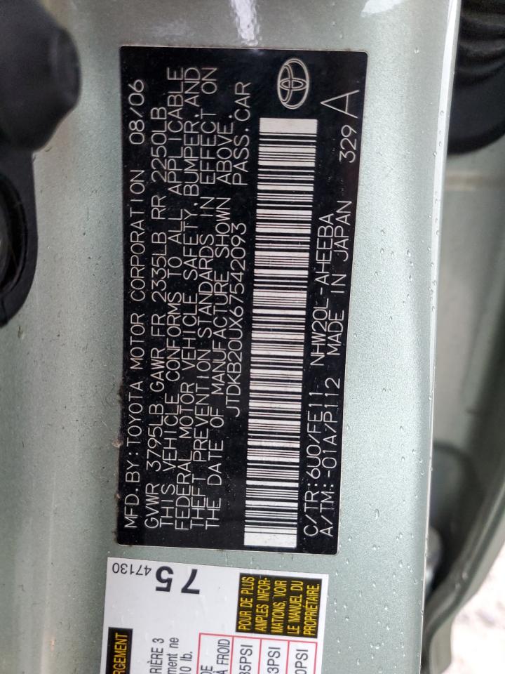 JTDKB20UX67542093 2006 Toyota Prius