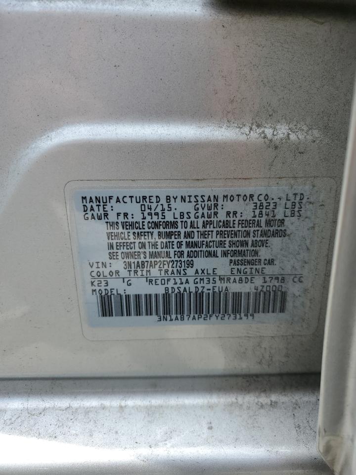 3N1AB7AP2FY273199 2015 Nissan Sentra S