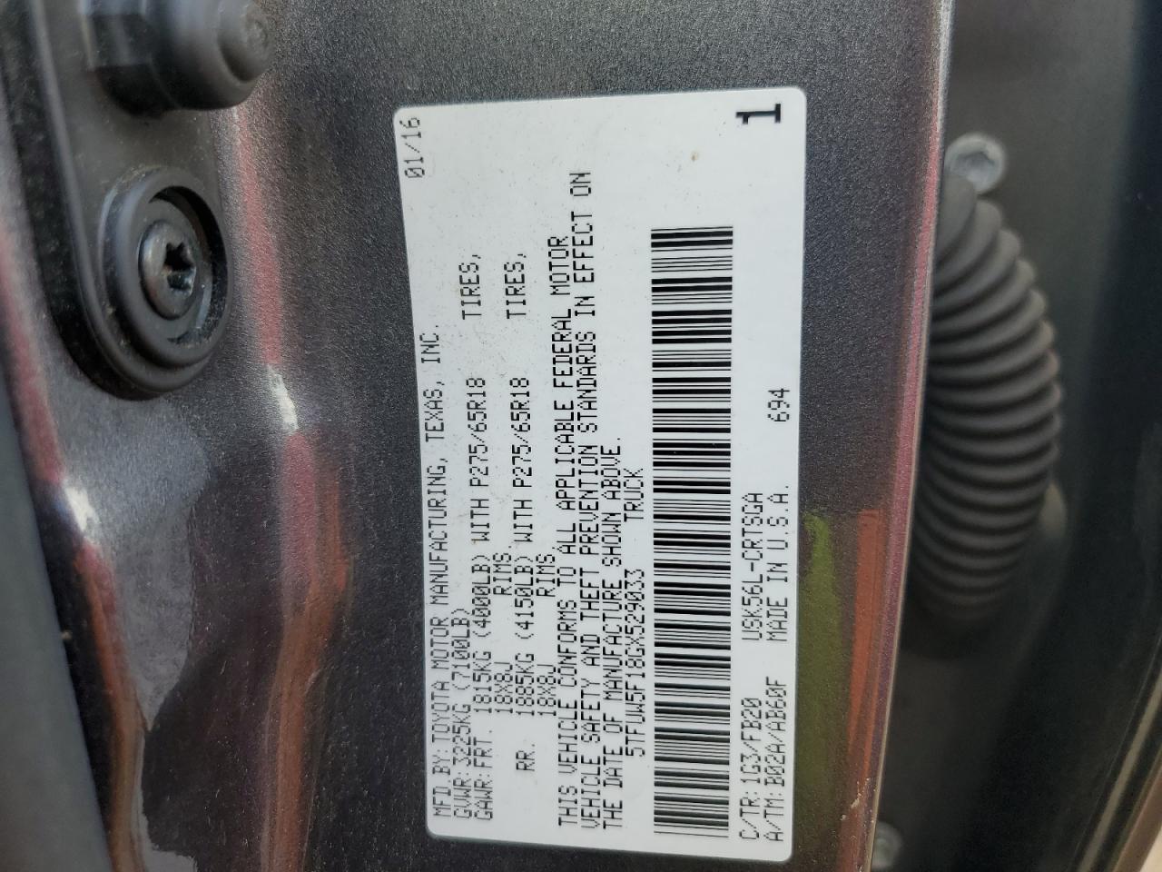 5TFUW5F18GX529033 2016 Toyota Tundra Double Cab Sr/Sr5