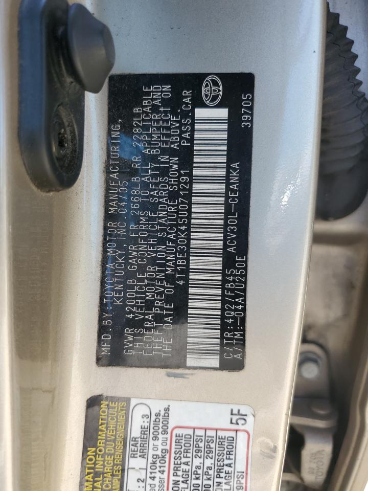 4T1BE30K45U071291 2005 Toyota Camry Le