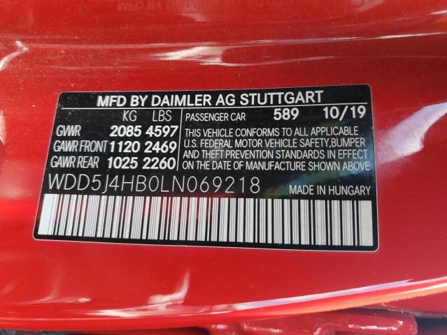 2020 Mercedes-Benz Cla 250 4Matic VIN: WDD5J4HB0LN069218 Lot: 56861394