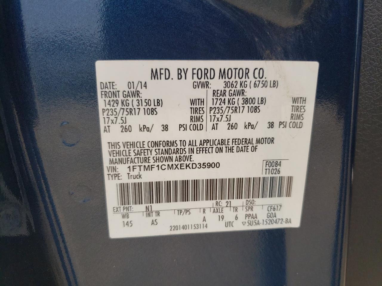 1FTMF1CMXEKD35900 2014 Ford F150