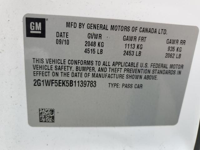 2011 Chevrolet Impala Ls VIN: 2G1WF5EK5B1139783 Lot: 53813614