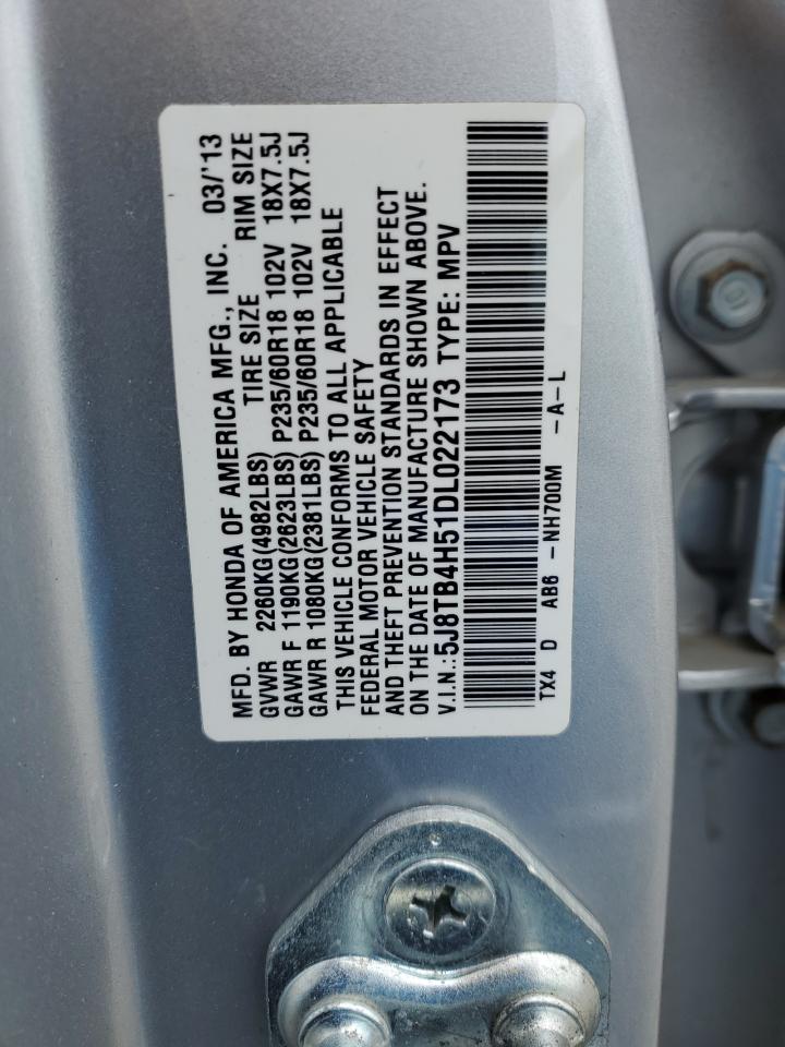 5J8TB4H51DL022173 2013 Acura Rdx Technology