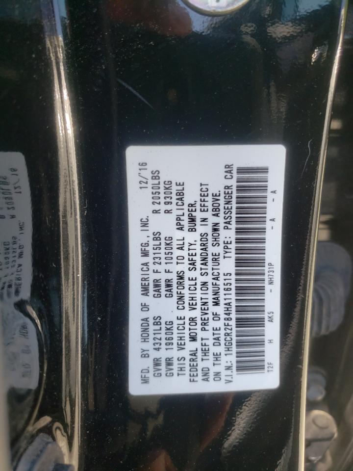 1HGCR2F84HA116515 2017 Honda Accord Exl