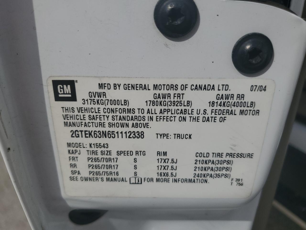 2GTEK63N651112338 2005 GMC Sierra K1500 Denali