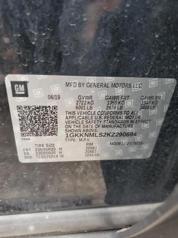 2019 GMC Acadia Slt-1 VIN: 1GKKNMLS2KZ290694 Lot: 57404914