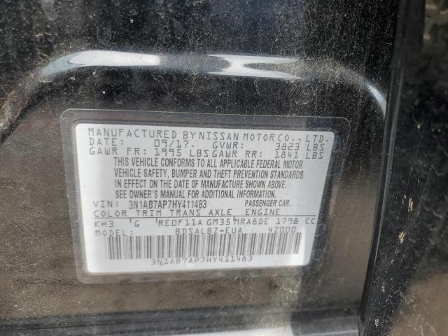 2017 Nissan Sentra S VIN: 3N1AB7AP7HY411483 Lot: 55984294