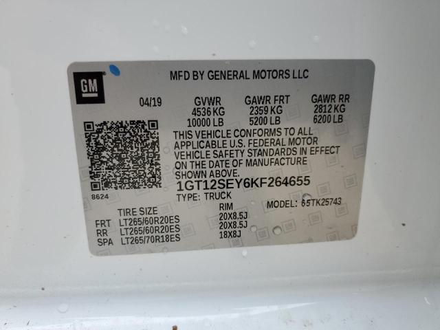 2019 GMC Sierra K2500 Denali VIN: 1GT12SEY6KF264655 Lot: 57069654
