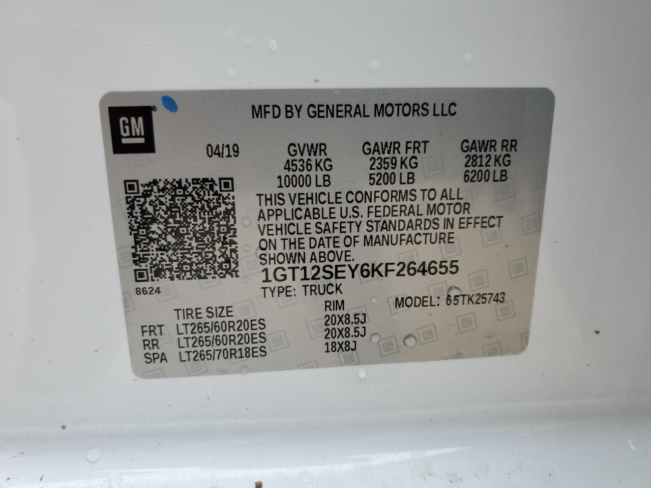 1GT12SEY6KF264655 2019 GMC Sierra K2500 Denali