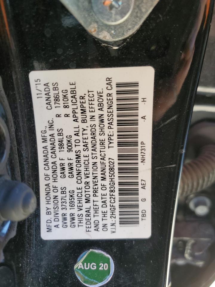 2HGFC2F83GH508027 2016 Honda Civic Ex 2HGFC2F83GH508027 2016 Honda Civic Ex