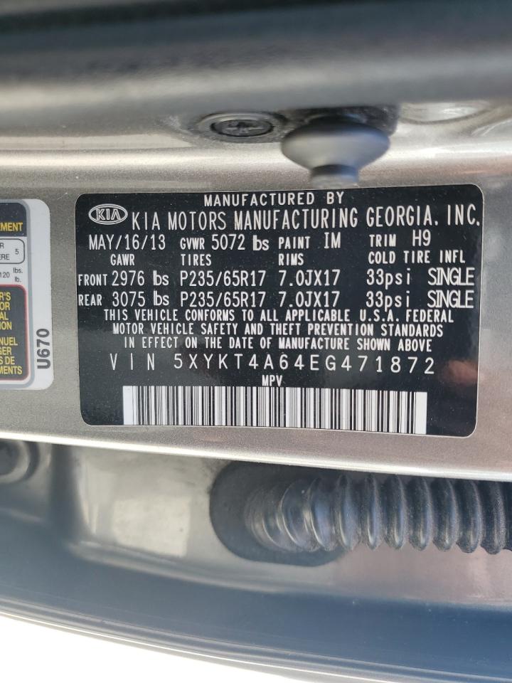 5XYKT4A64EG471872 2014 Kia Sorento Lx