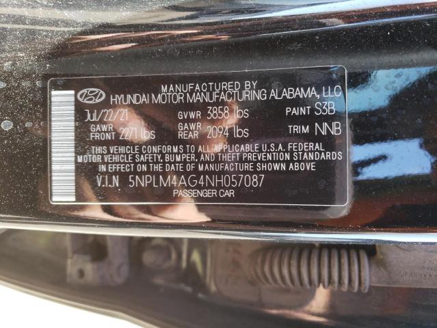 2022 Hyundai Elantra Sel VIN: 5NPLM4AG4NH057087 Lot: 53978944