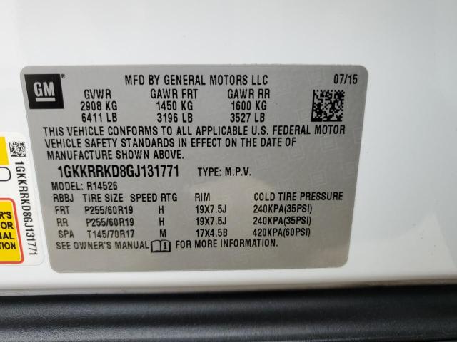 2016 GMC Acadia Slt-1 VIN: 1GKKRRKD8GJ131771 Lot: 55560304