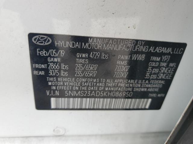 2019 HYUNDAI SANTA FE S - 5NMS23AD5KH086950