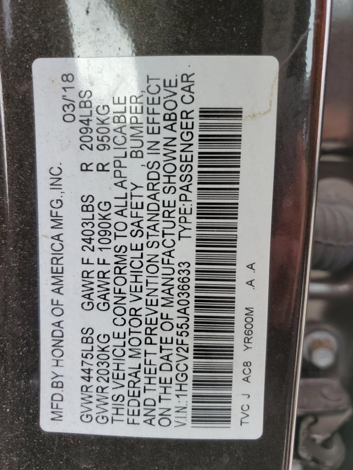 1HGCV2F55JA036633 2018 Honda Accord Exl