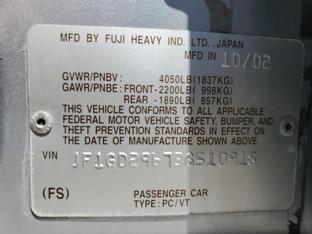 2003 Subaru Impreza Wrx VIN: JF1GD29673G510918 Lot: 56339034