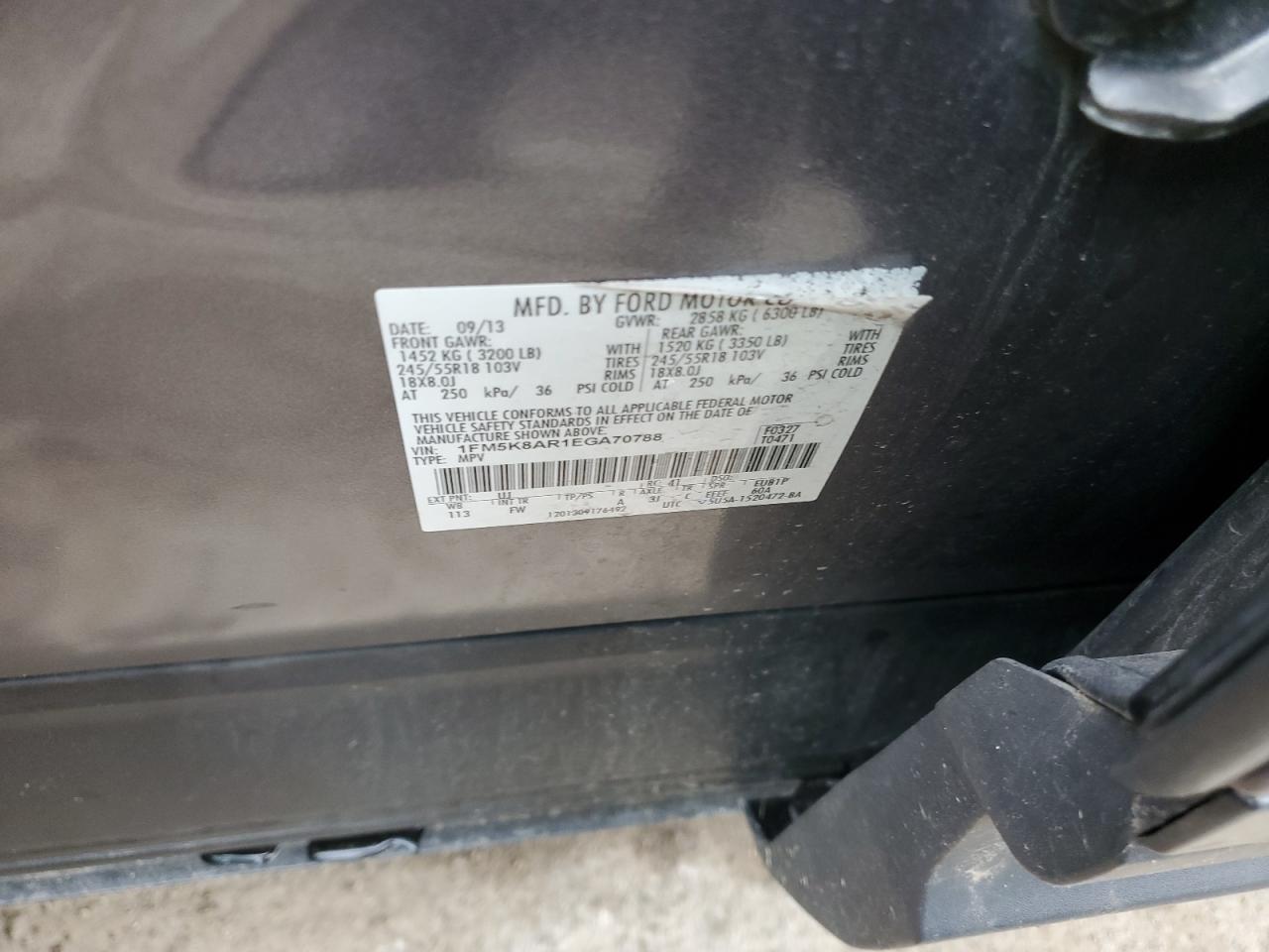 1FM5K8AR1EGA70788 2014 Ford Explorer Police Interceptor