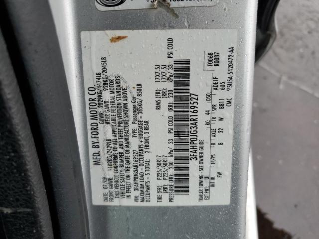 2010 Ford Fusion Sel VIN: 3FAHP0JG3AR169527 Lot: 54896654