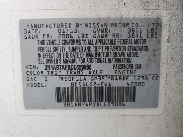 2013 Nissan Sentra S VIN: 3N1AB7APXDL659086 Lot: 54880364