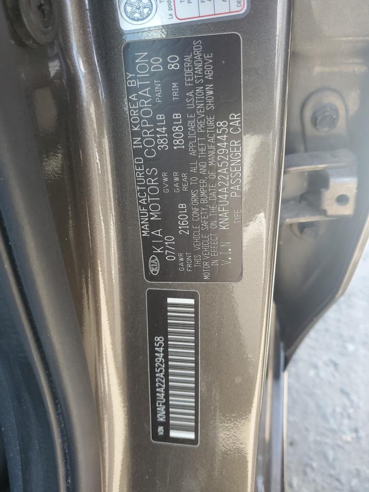 KNAFU4A22A5294458 2010 Kia Forte Ex