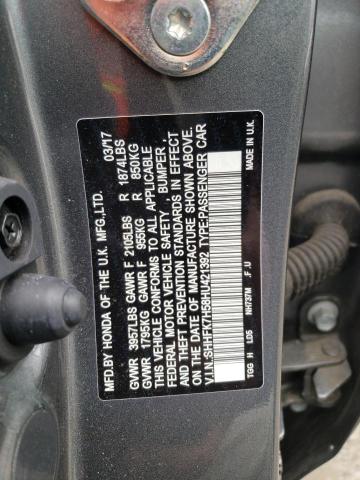 2017 HONDA CIVIC EX - SHHFK7H58HU421392