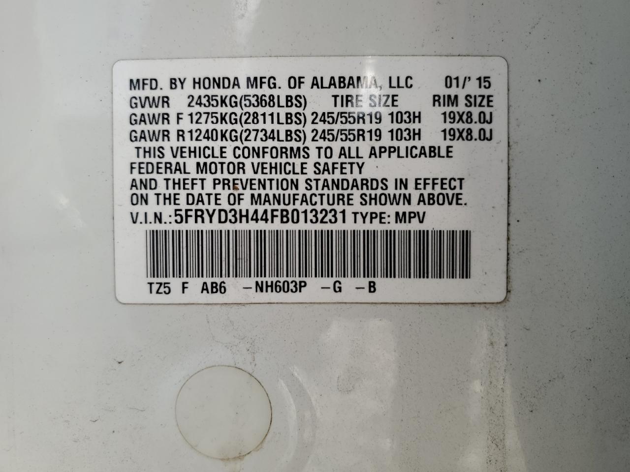 5FRYD3H44FB013231 2015 Acura Mdx Technology