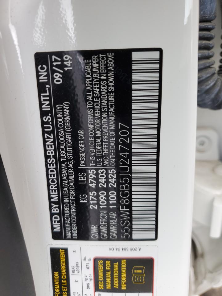 55SWF8GB5JU247207 2018 Mercedes-Benz C 63 Amg