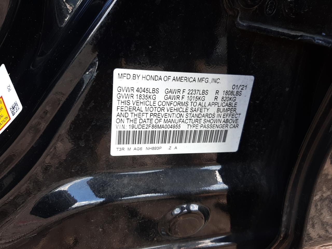 19UDE2F86MA004955 2021 Acura Ilx Premium A-Spec