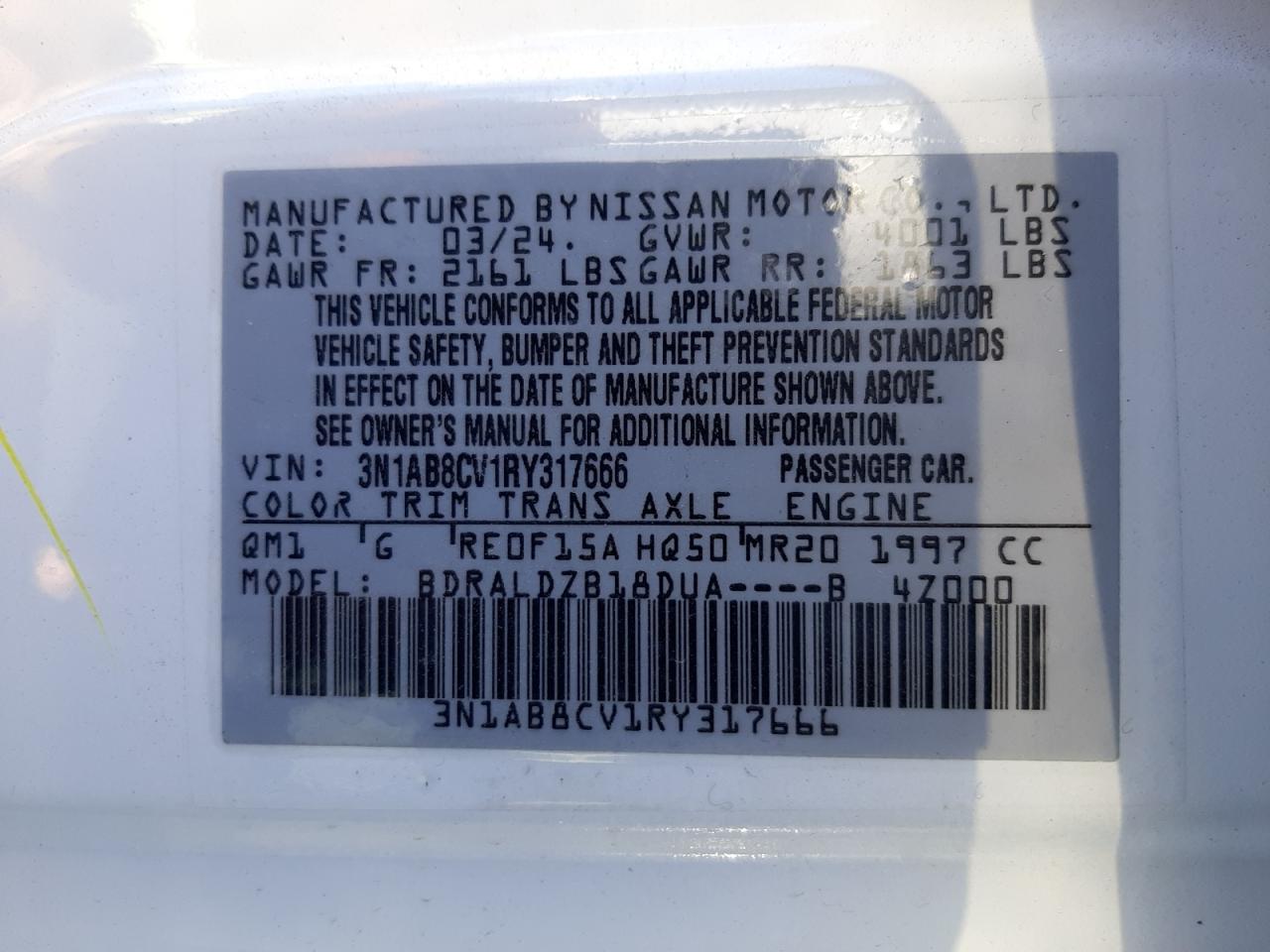 3N1AB8CV1RY317666 NISSAN SENTRA 2024