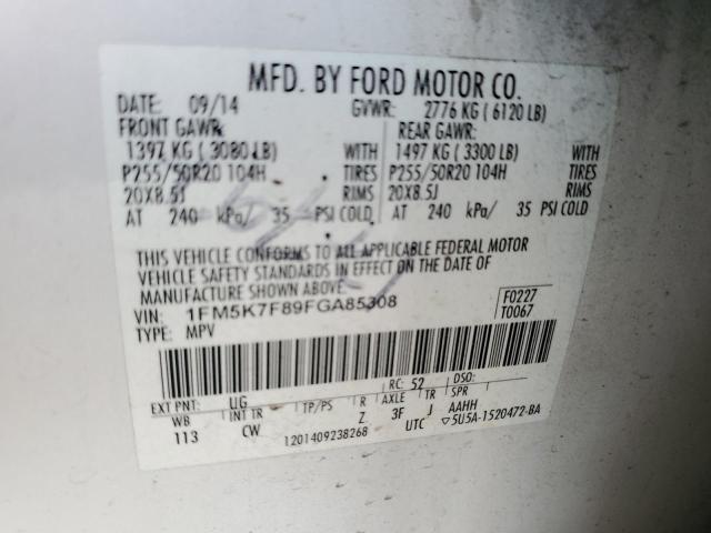 2015 Ford Explorer Limited VIN: 1FM5K7F89FGA85308 Lot: 56425834