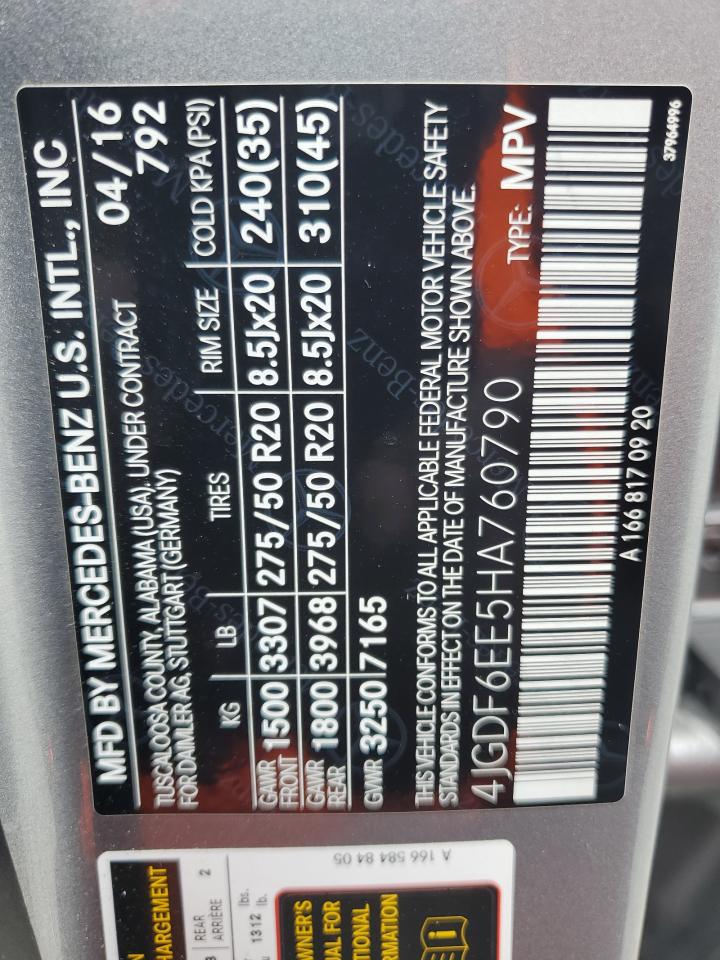 4JGDF6EE5HA760790 2017 Mercedes-Benz Gls 450 4Matic
