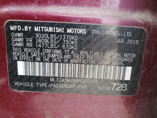 2020 MITSUBISHI MIRAGE LE ML32A5HJ8KH009374