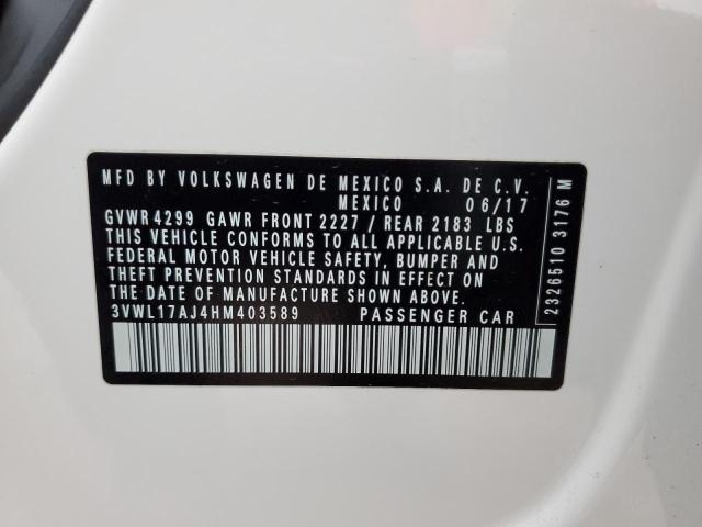 2017 Volkswagen Jetta Sel VIN: 3VWL17AJ4HM403589 Lot: 55975404