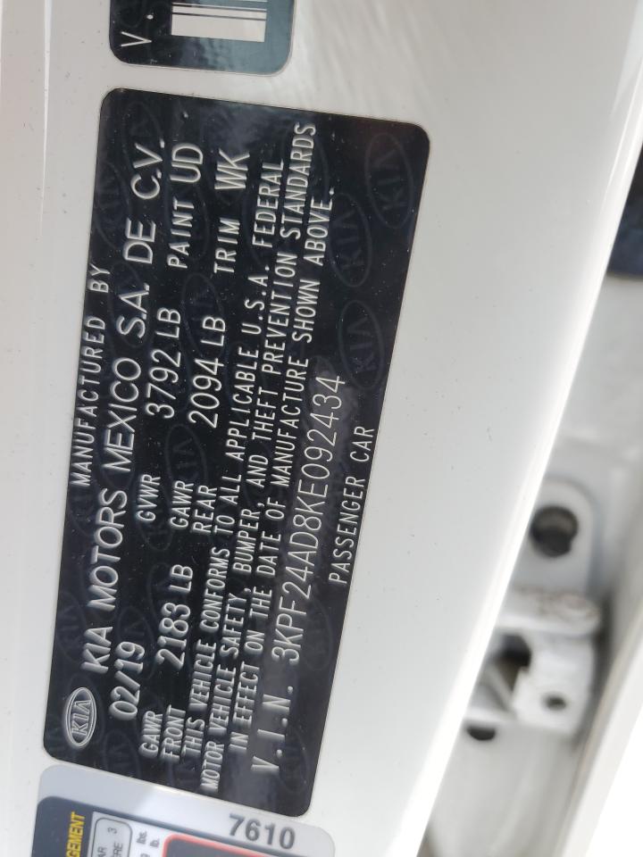 3KPF24AD8KE092434 2019 Kia Forte Fe