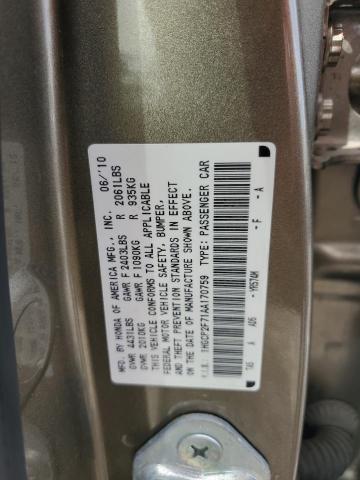 2010 Honda Accord Ex VIN: 1HGCP2F71AA170759 Lot: 56130234