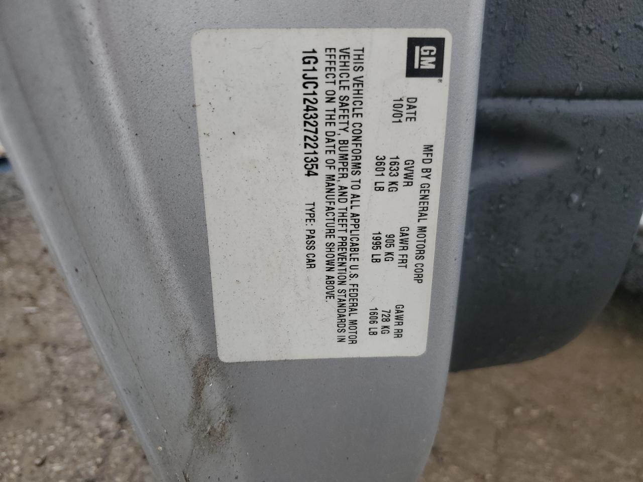 1G1JC124327221354 2002 Chevrolet Cavalier