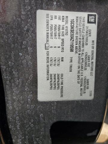 2010 Chevrolet Silverado K1500 Lt VIN: 1GCSKSE30AZ119598 Lot: 54760684