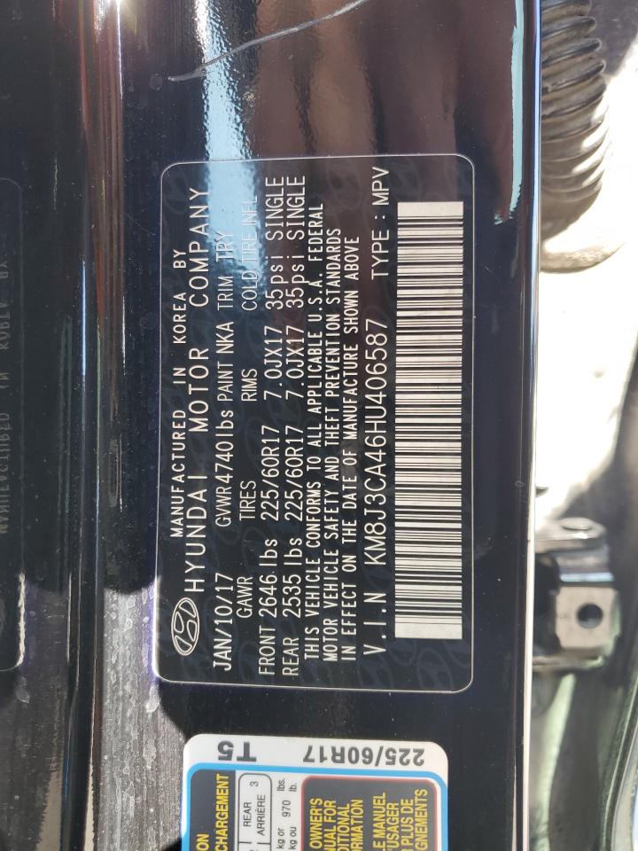 KM8J3CA46HU406587 2017 Hyundai Tucson Limited