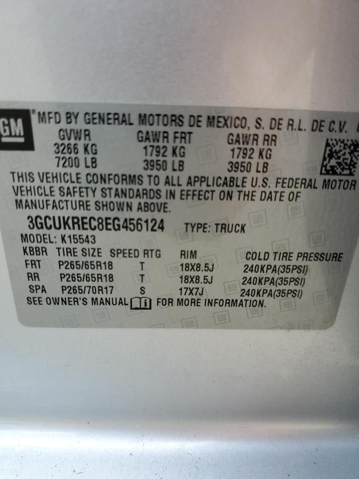 3GCUKREC8EG456124 2014 Chevrolet Silverado K1500 Lt