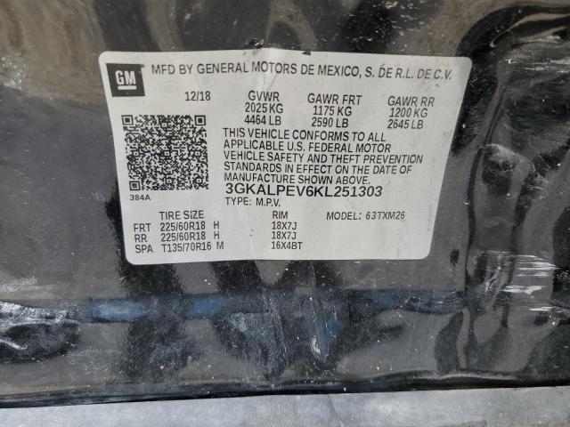 2019 GMC Terrain Slt VIN: 3GKALPEV6KL251303 Lot: 53260304