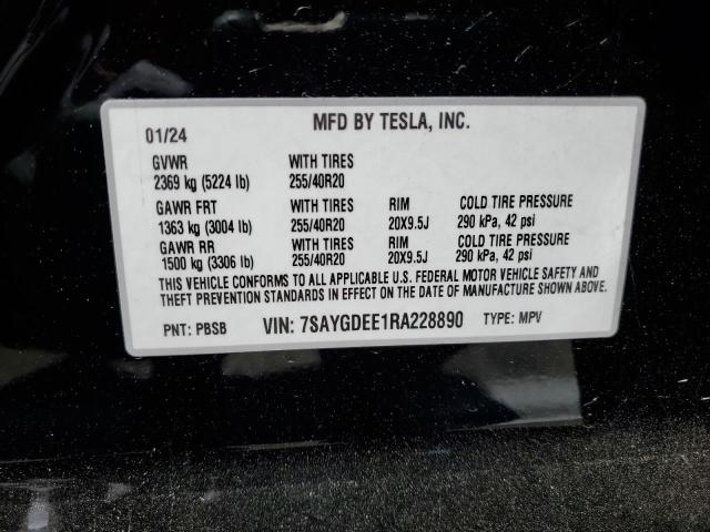 2024 Tesla Model Y VIN: 7SAYGDEE1RA228890 Lot: 54538564