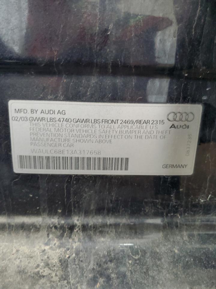 WAULC68E13A317658 2003 Audi A4 1.8T Quattro