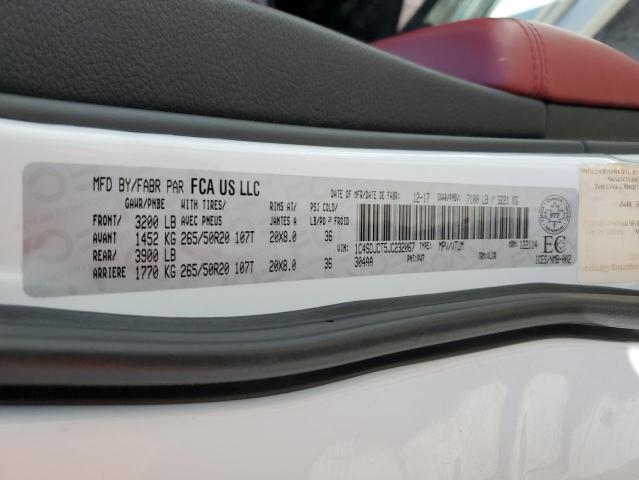 2018 DODGE DURANGO R/ - 1C4SDJCT5JC232067