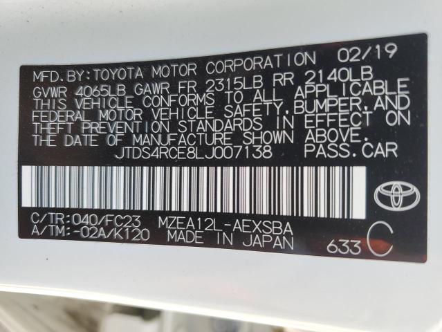 2020 Toyota Corolla Se VIN: JTDS4RCE8LJ007138 Lot: 55634314