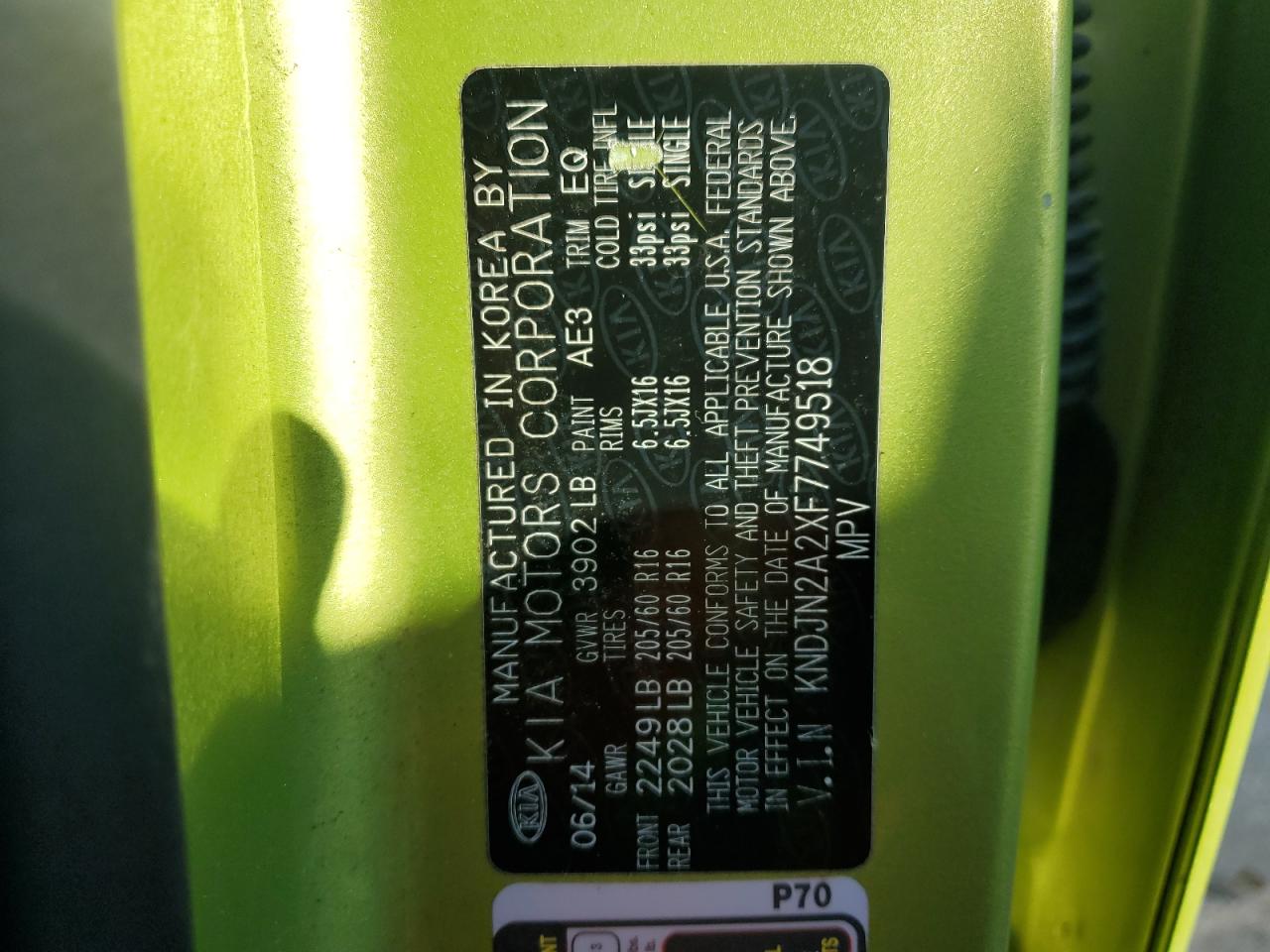 KNDJN2A2XF7749518 2015 Kia Soul