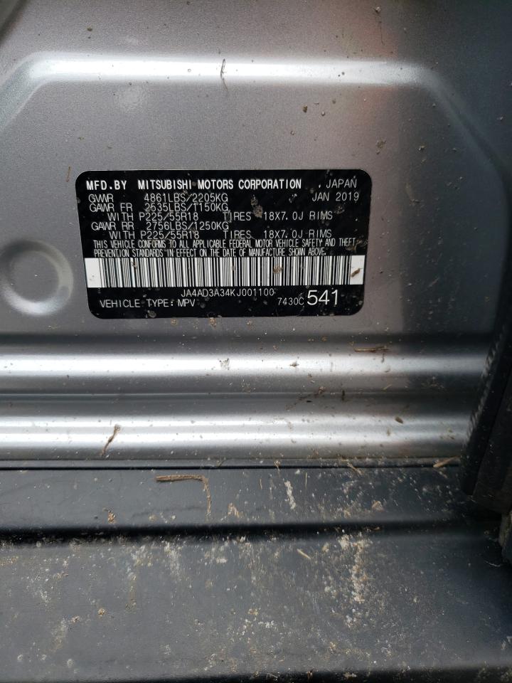 JA4AD3A34KJ001100 2019 Mitsubishi Outlander Se